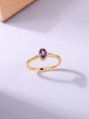 Violet Whisper Amethyst Oval Gold Ring