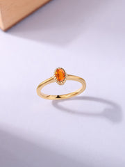 Natural Fire Opal Oval Gold Ring