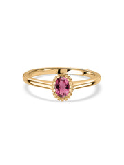 Natural Tourmaline Oval Gold Ring