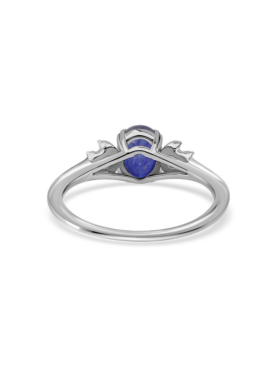 Natural Sapphire & White Topaz Vintage Ring