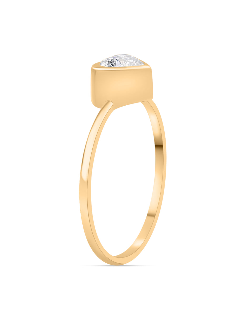Lab Grown Solitaire Heart Diamond Ring