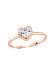 Lab Grown Solitaire Heart Diamond Ring