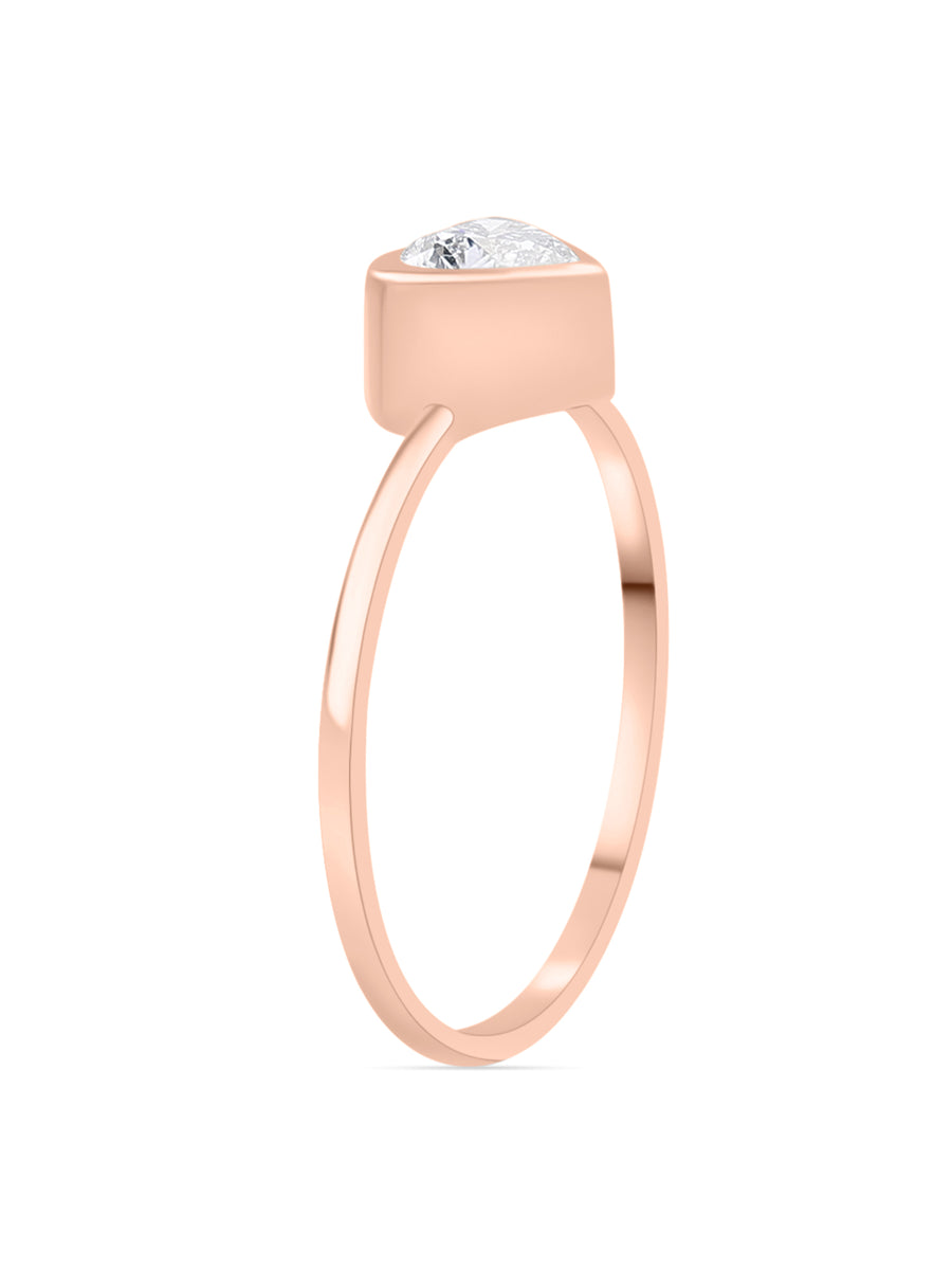 Lab Grown Solitaire Heart Diamond Ring