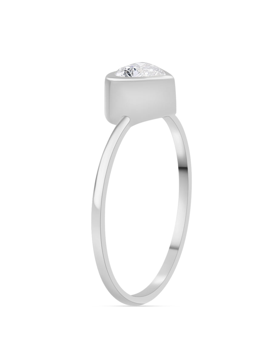 Lab Grown Solitaire Heart Diamond Ring