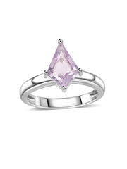 Soft Bloom Amethyst Rose de France Silver Ring