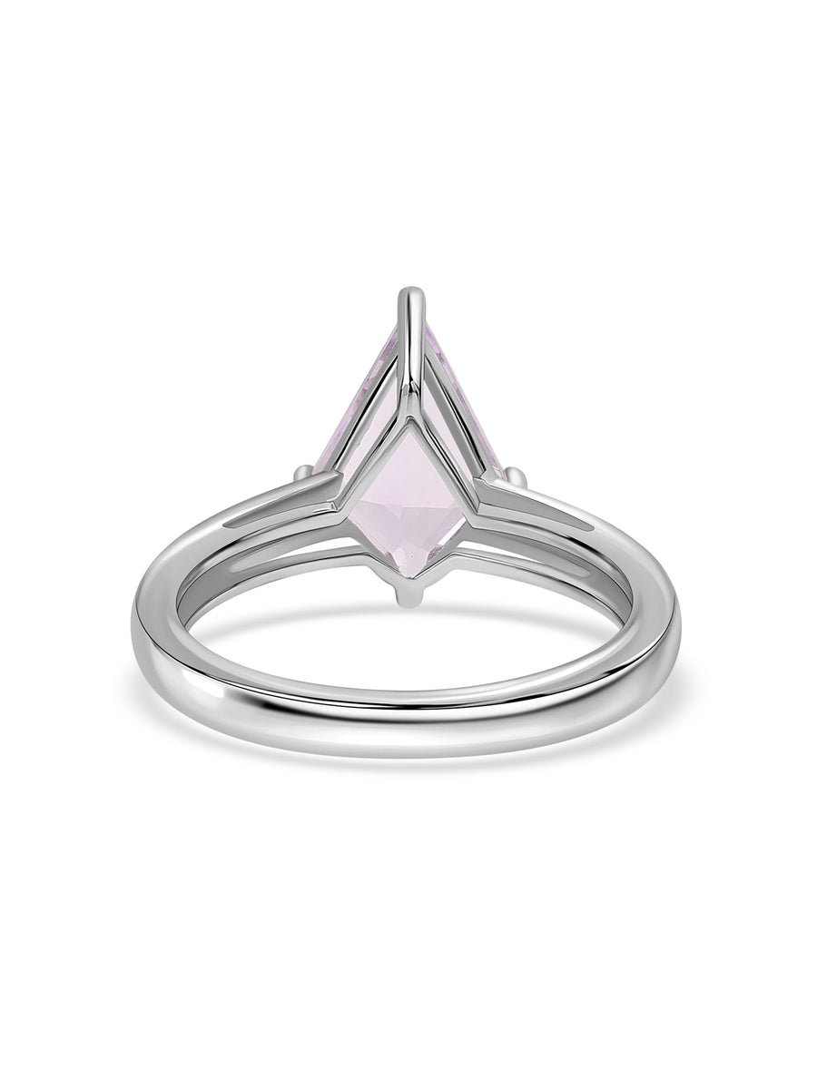 Soft Bloom Amethyst Rose de France Silver Ring