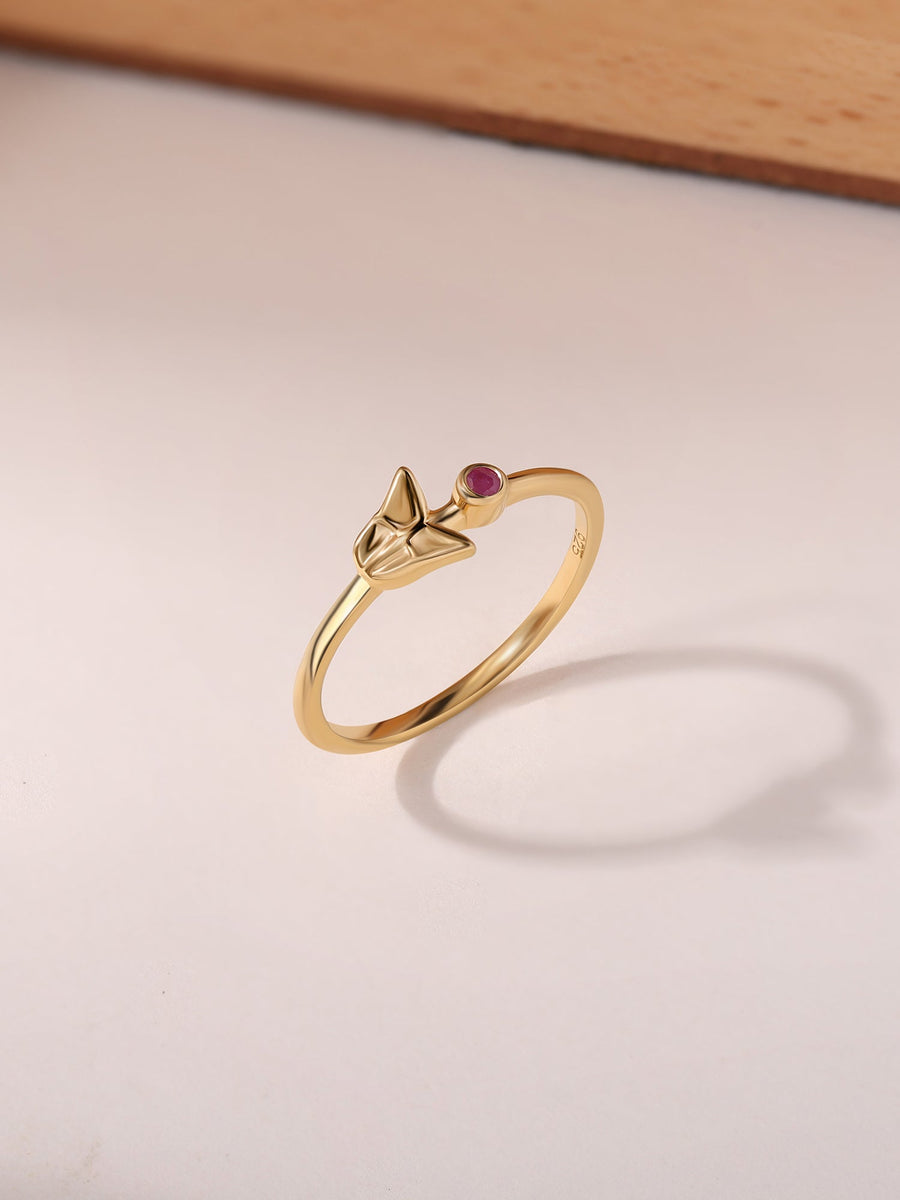 Natural Ruby Muse Butterfly Ring