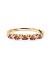 Twin Hearts Natural Ruby Ring