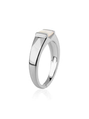 Natural Ethiopian Opal Bold Band Silver Ring