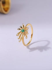 Luminous Natural Emerald Sparkles Ring