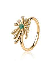 Luminous Natural Emerald Sparkles Ring