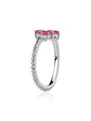 Natural Tourmaline Sleek Silver Baguette Ring