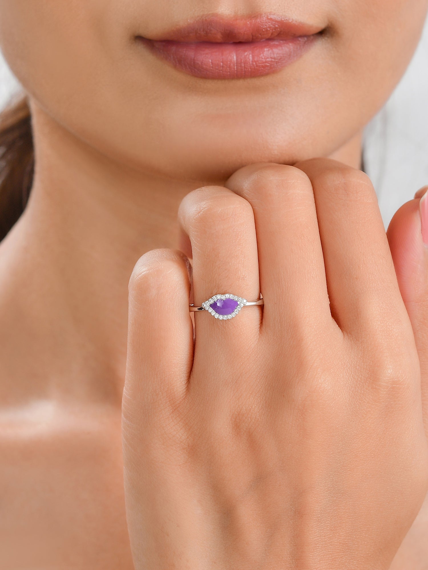 Celeb Purple Lips Adjustable Ring for women