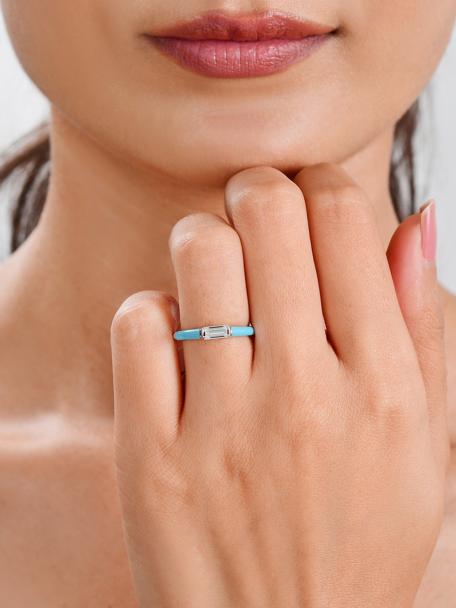 Enameled Band Ring for women
