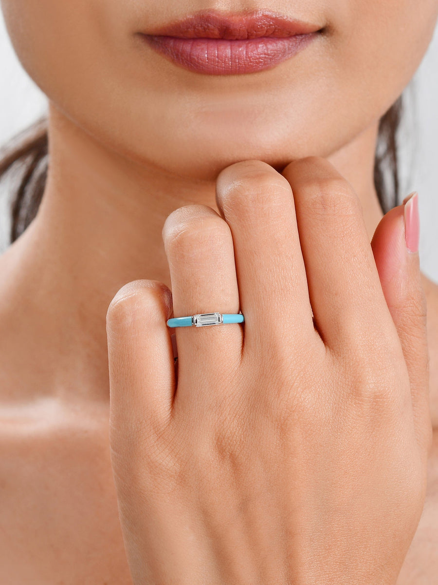 Enameled Band Ring for women