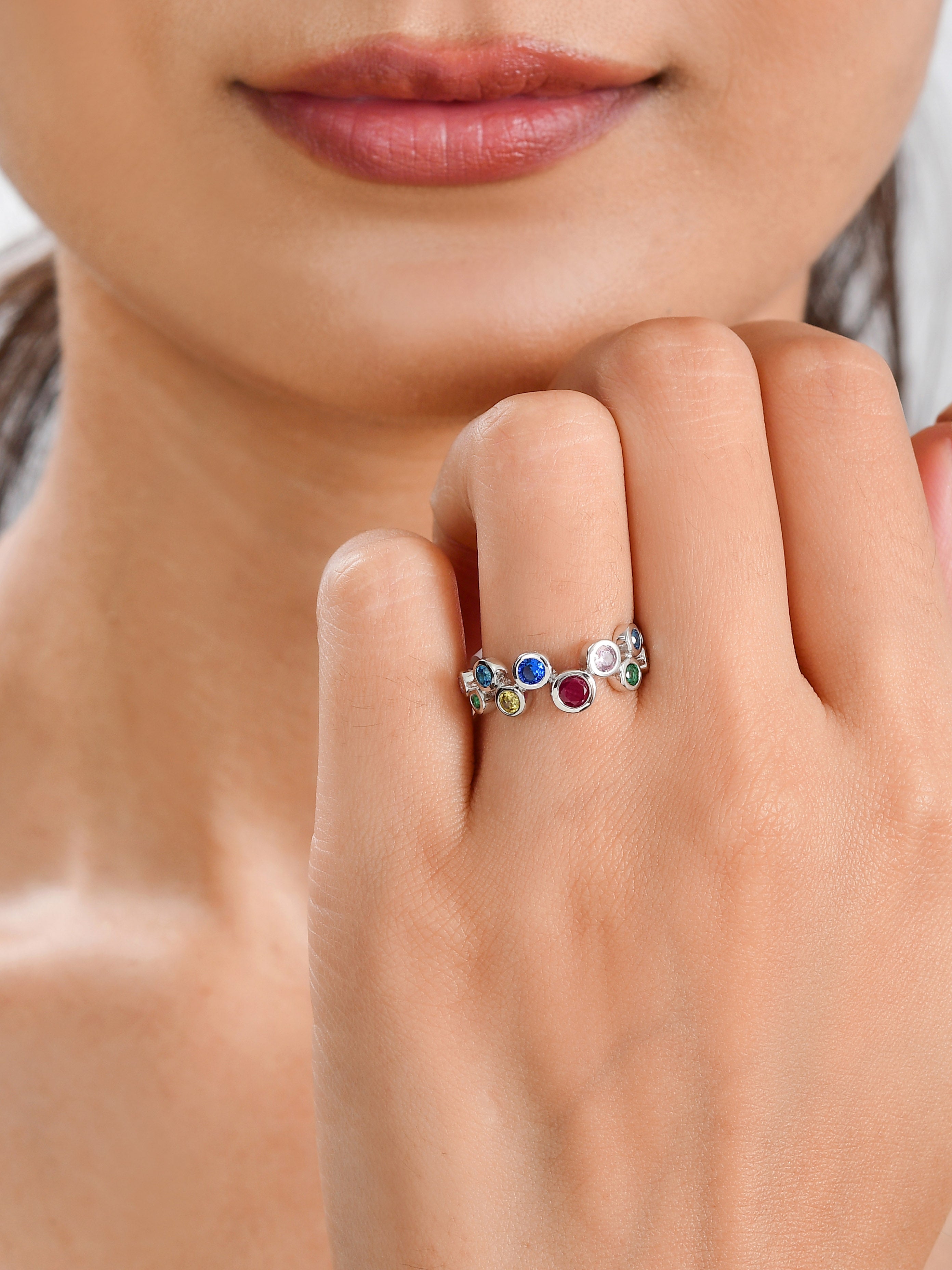 Color Pops Silver Ring For Women