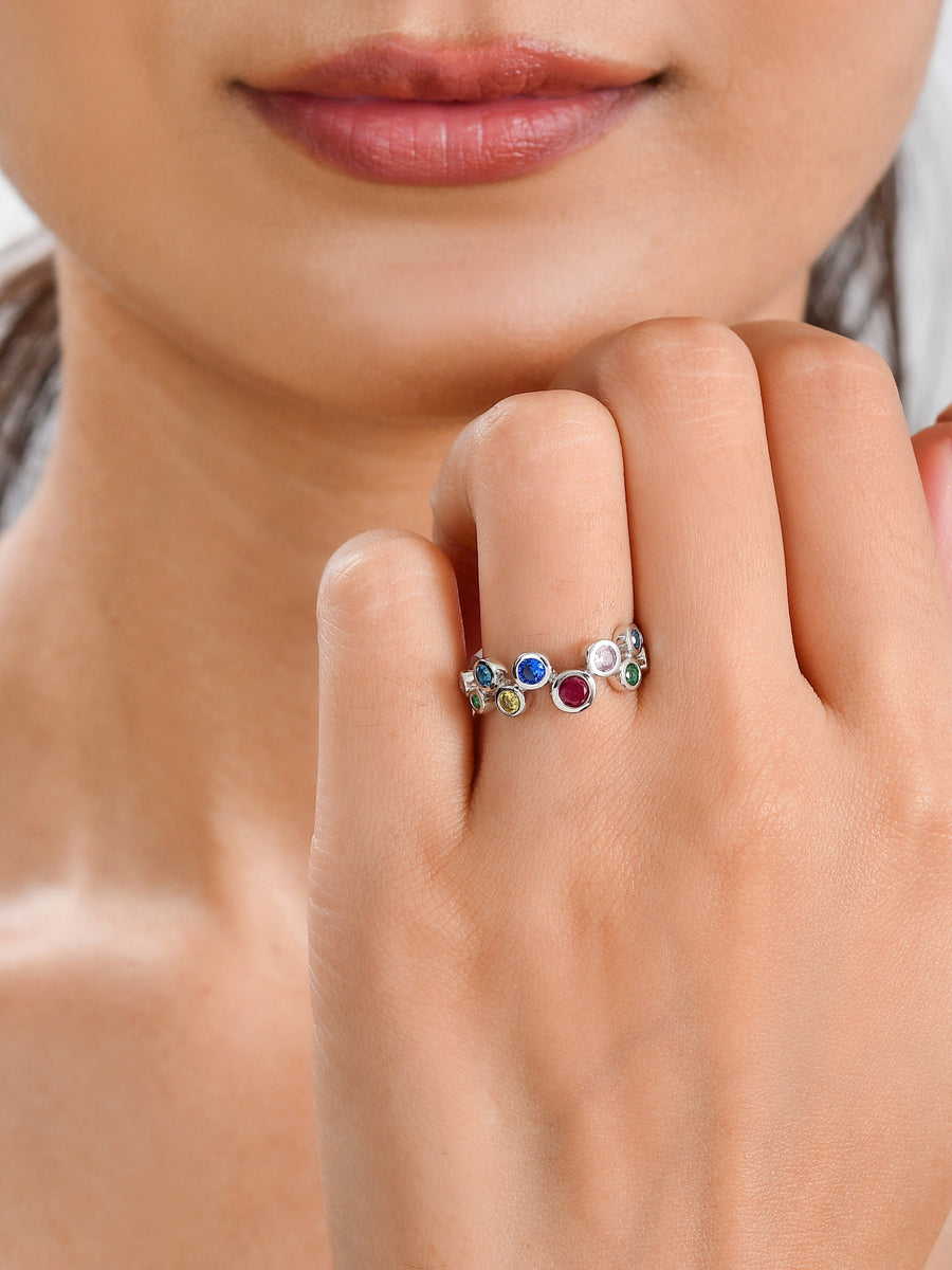 Color Pops Silver Ring For Women