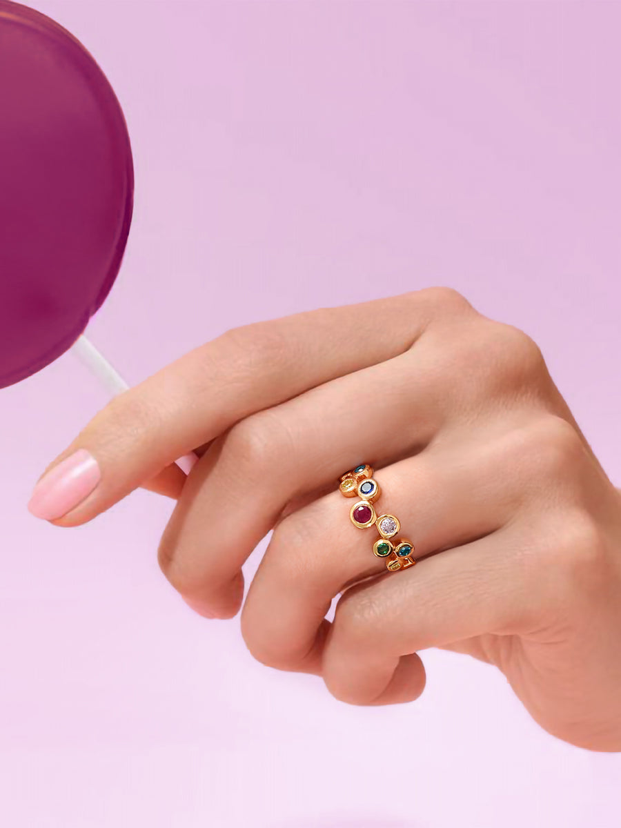 Color Pops Gold Ring For Women