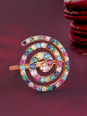 Color Pops Multicolor Cocktail Gold Ring