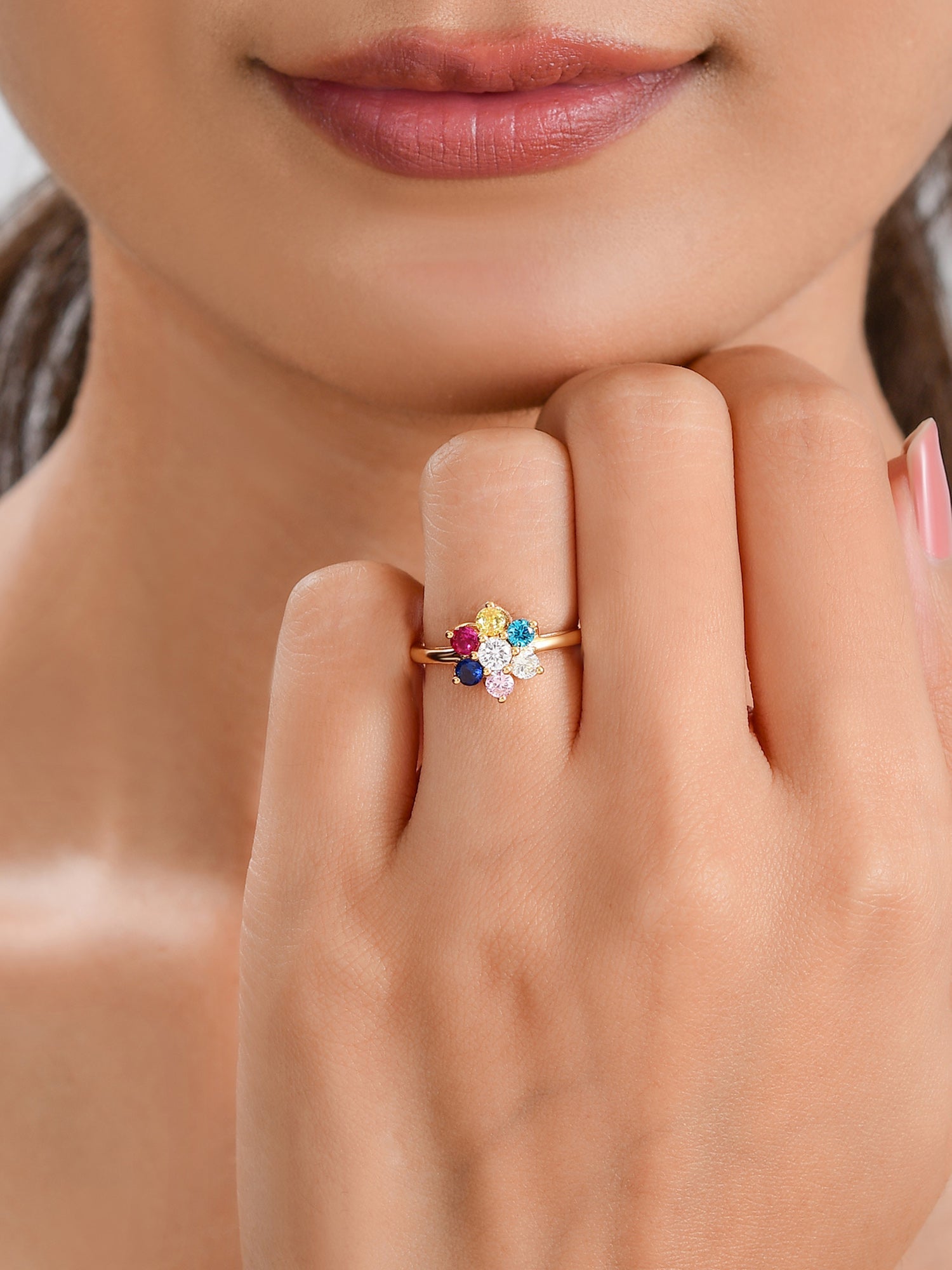 Multi Star Silver Gold Ring