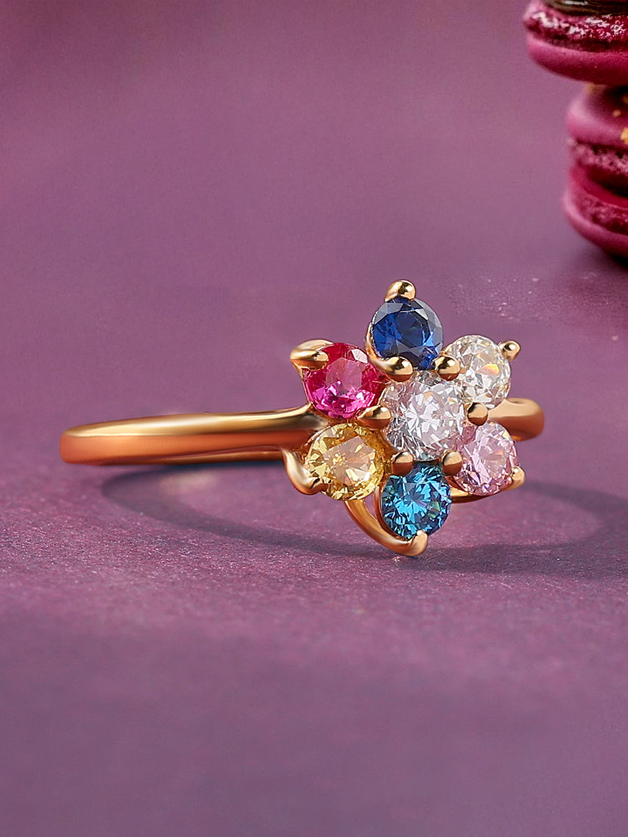 Multi Star Silver Gold Ring