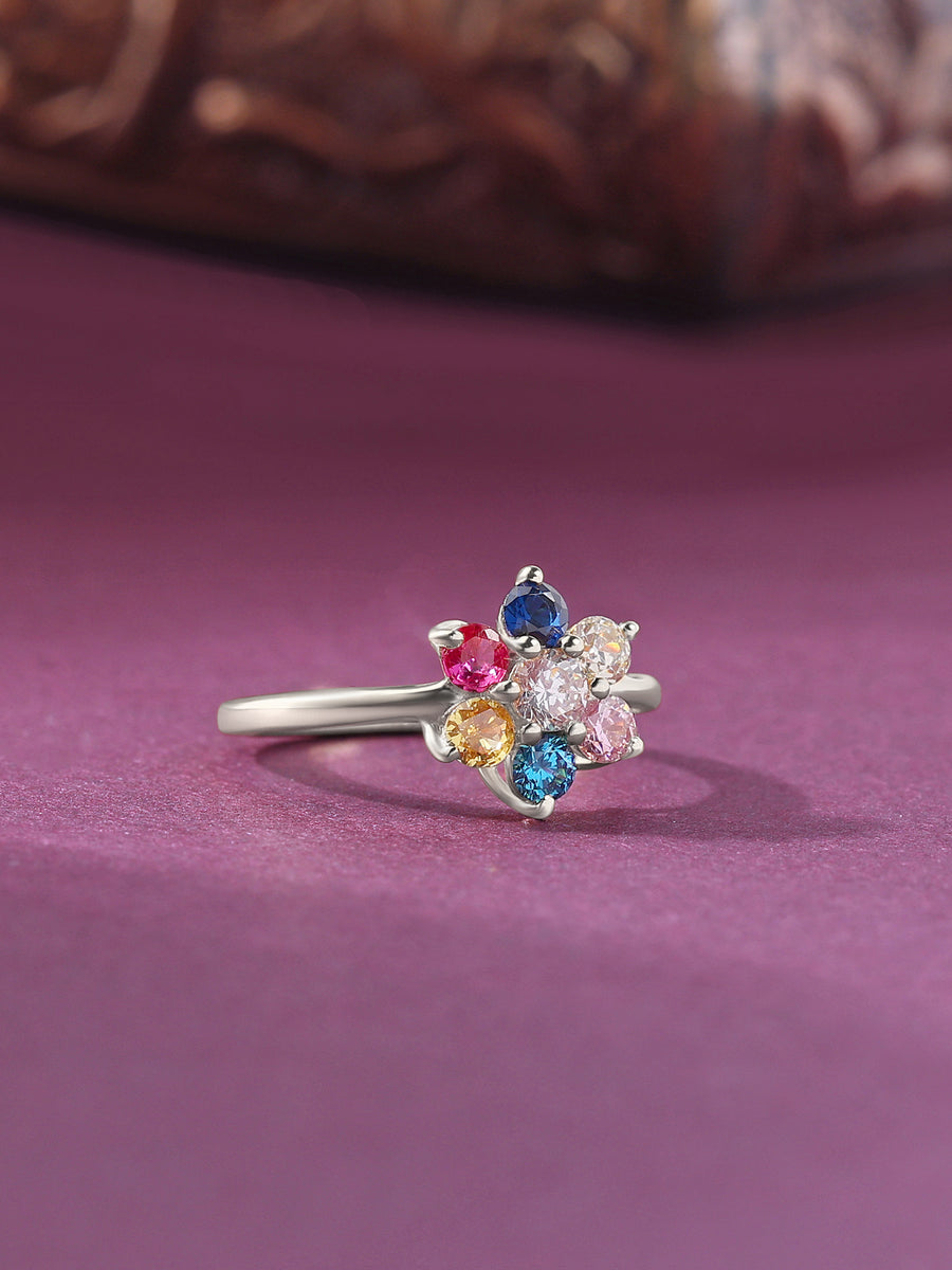 Multi Star Silver Ring
