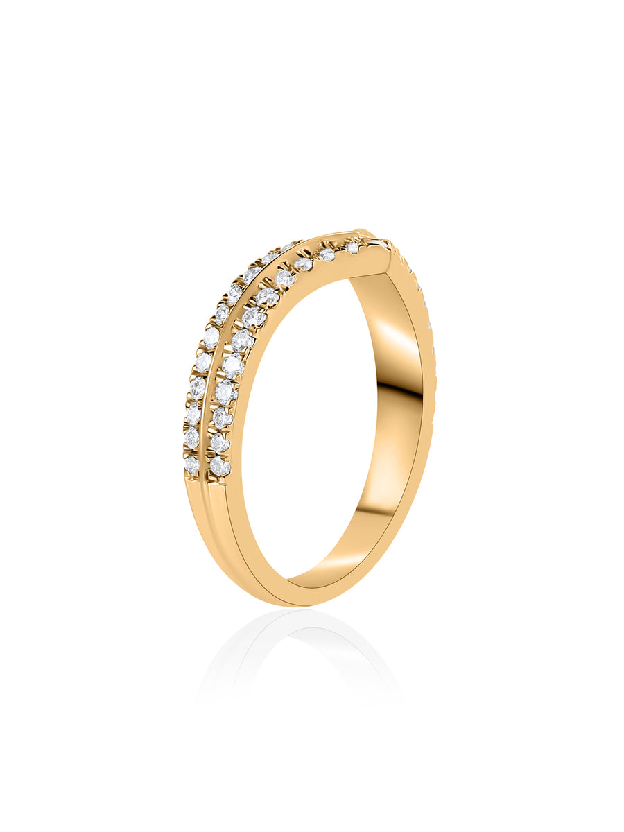 V Double Shank Lab Grown Diamond Ring
