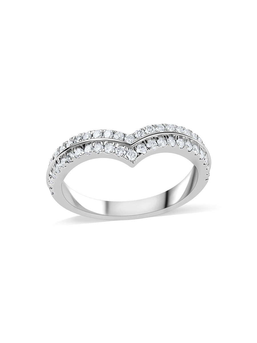V Double Shank Lab Grown Diamond Ring