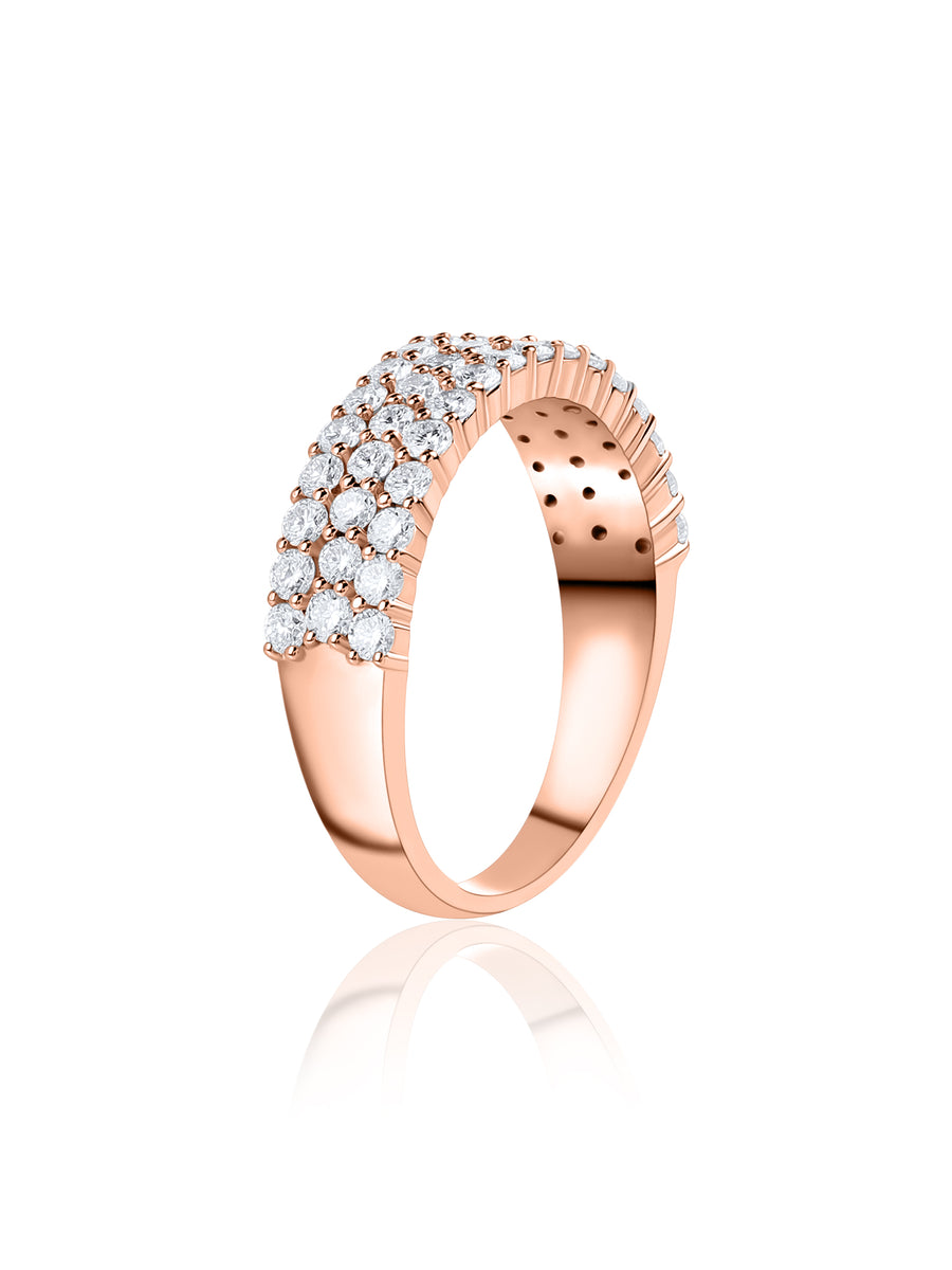 Triple Row Lab Grown Diamond Band Ring