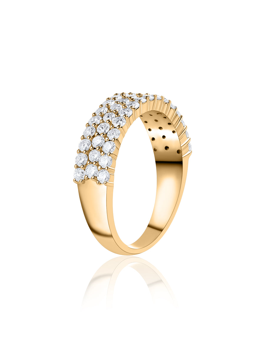 Triple Row Lab Grown Diamond Band Ring