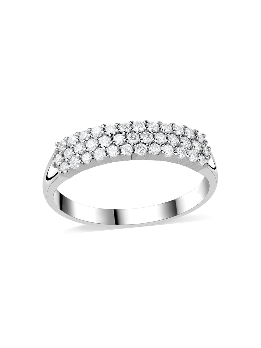 3 Row Lab Grown Diamond Band Ring