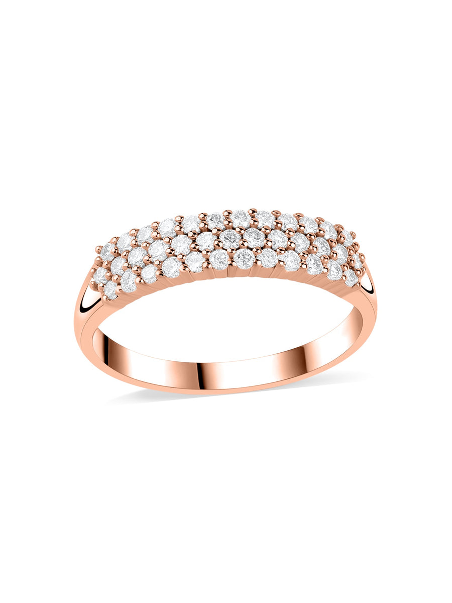 3 Row Lab Grown Diamond Band Ring