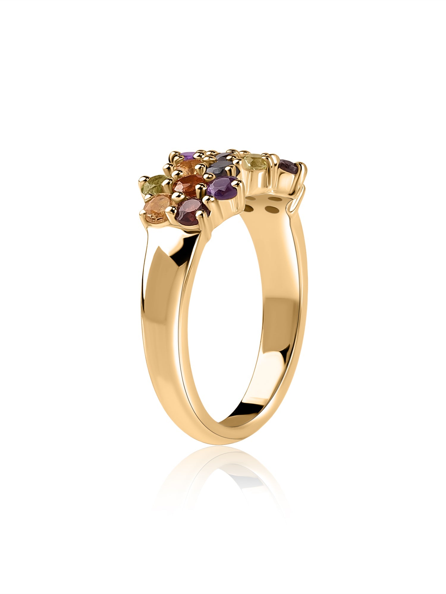Royal Spectrum Multi-Gemstone Silver Ring