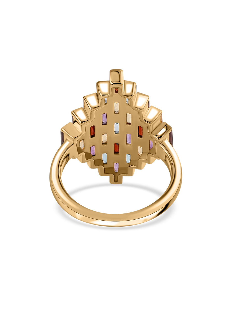 Mosaic Luxe Multi-Gemstone Silver Ring