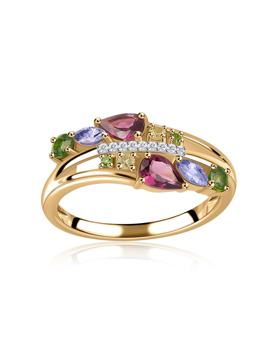 Colour Crest Multi-Gemstone Silver Ring