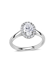 Oval Halo 1 Carat Lab Grown Diamond Ring