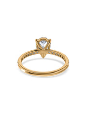 Golden Whisper Pear Diamond Solitaire Ring