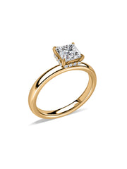 Golden Crown Princess Cut Solitaire Ring