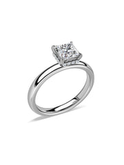 Golden Crown Princess Cut Solitaire Ring