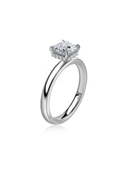 Golden Crown Princess Cut Solitaire Ring