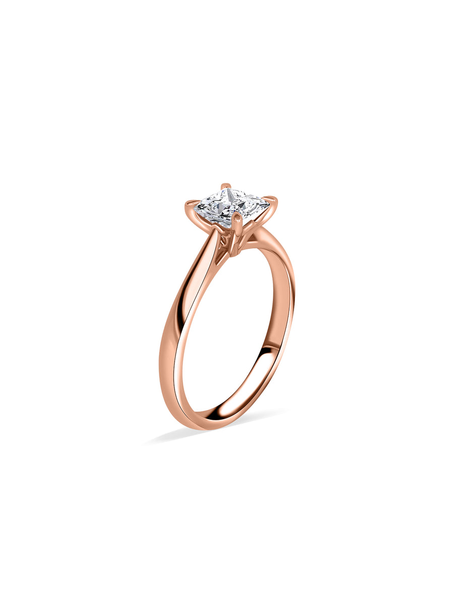 1 Carat Sculpted Glow Princess Solitaire Ring
