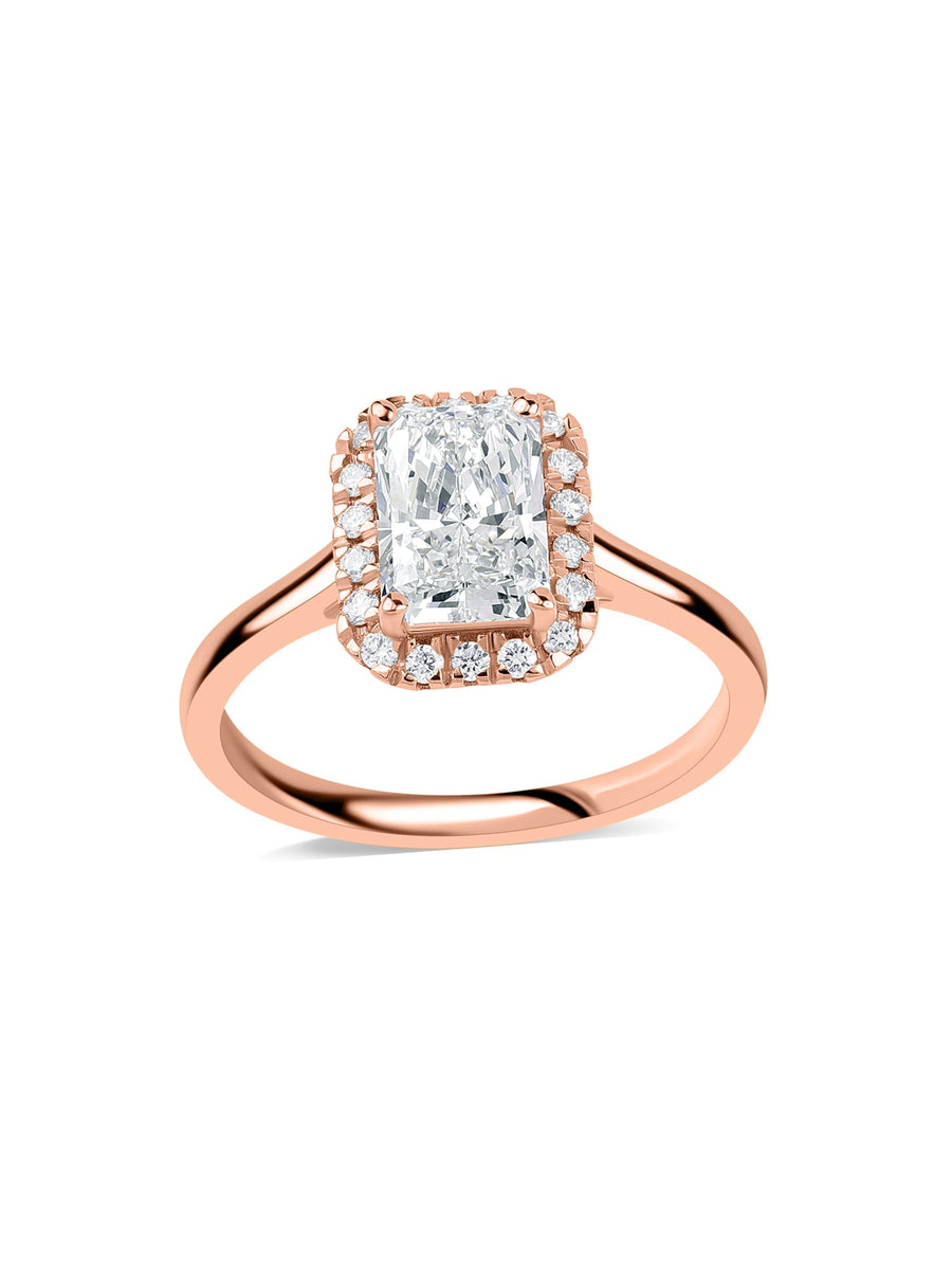 Radiant 1.5 Carat Halo Diamond Ring