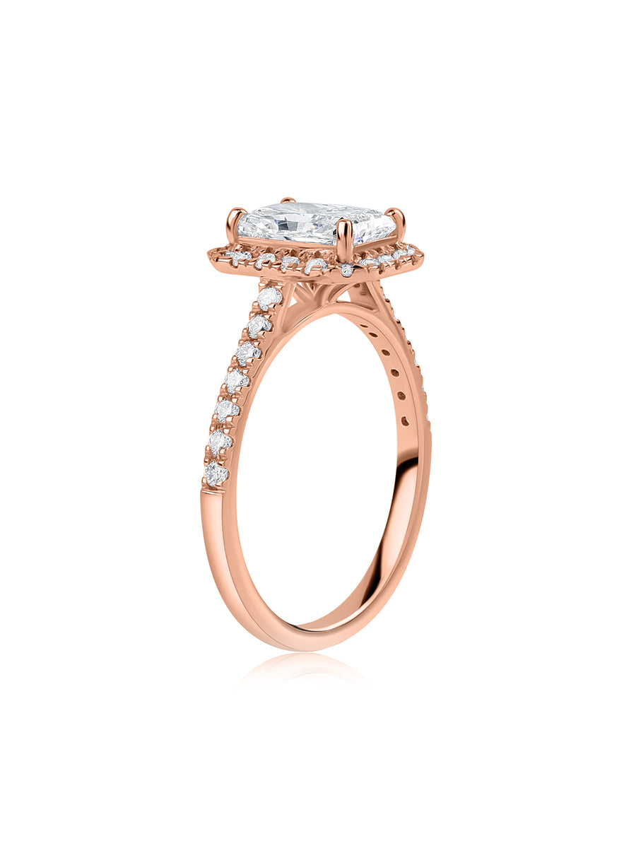 1.50 Carat Radiant Lab Diamond Halo Ring