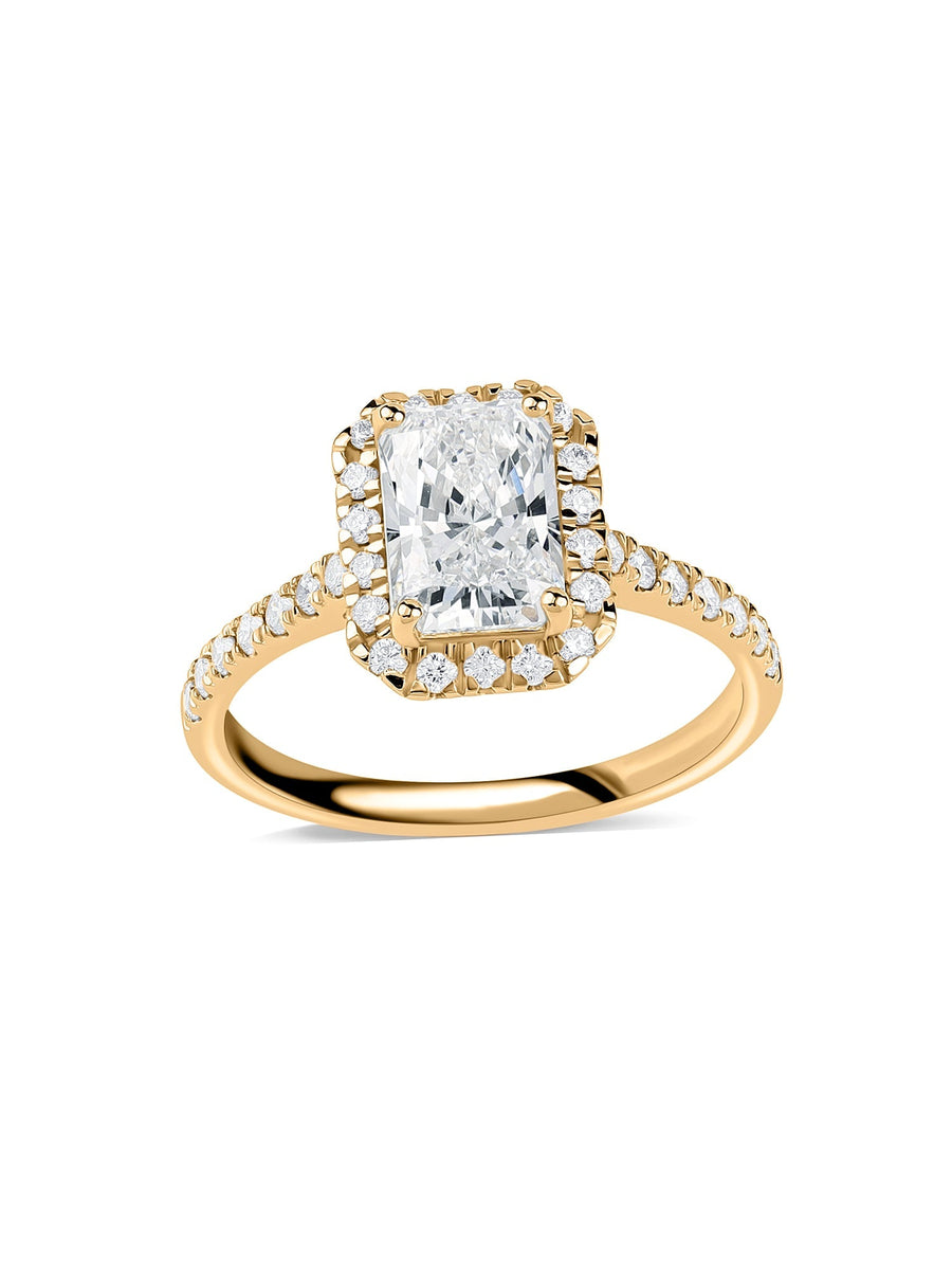 1.50 Carat Radiant Lab Diamond Halo Ring