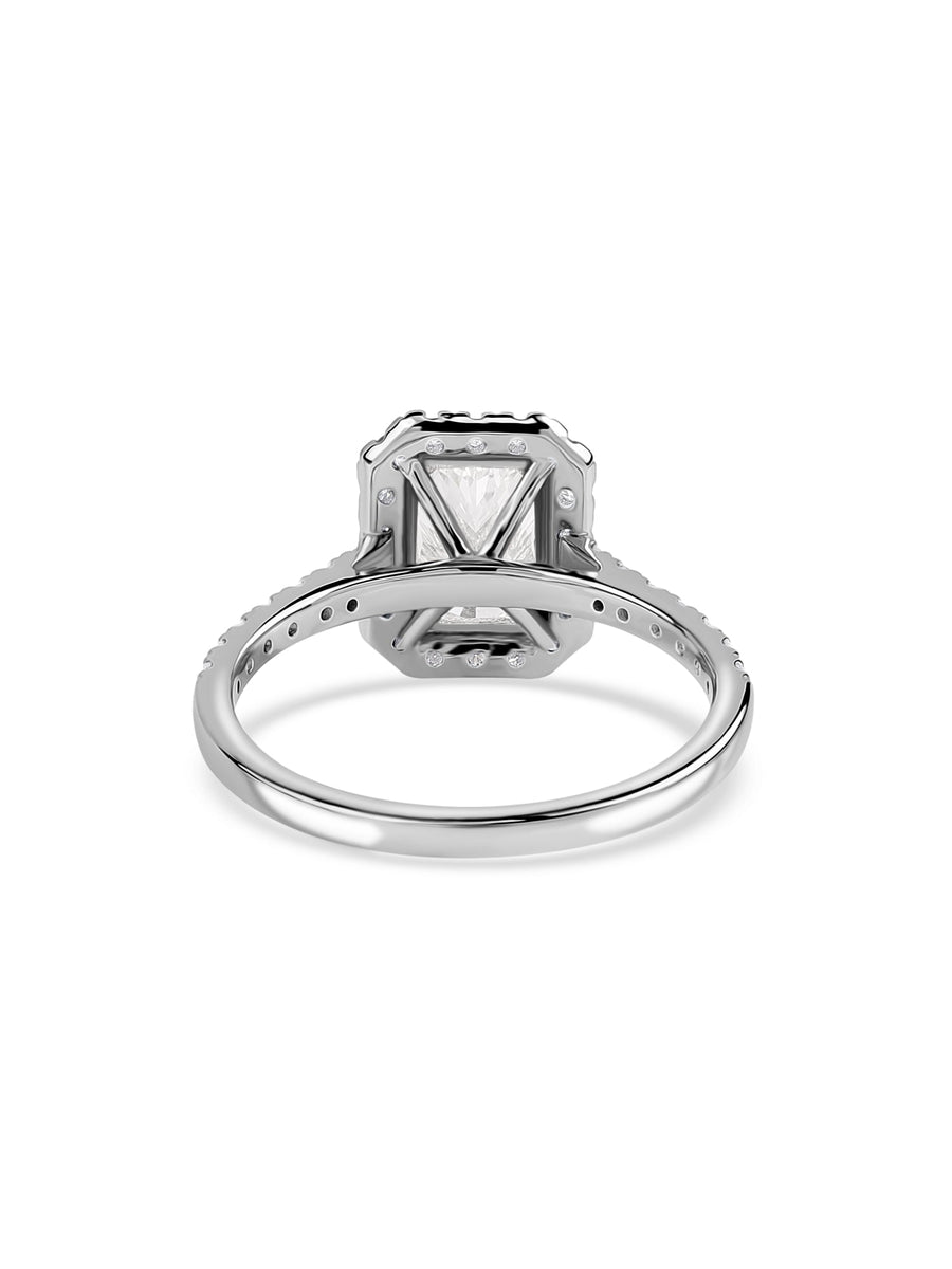 1.50 Carat Radiant Lab Diamond Halo Ring