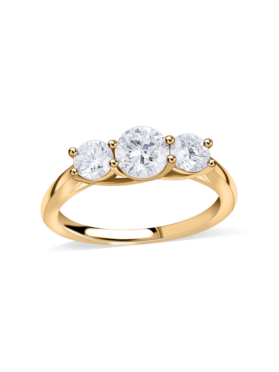 Timeless Trio Round Diamond Ring