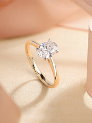 Lab Grown 1 Carat Oval Solitaire Diamond Ring