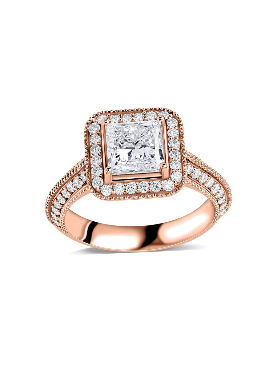 Ornate Princess 1.55 Carat Lab Grown Diamond Ring