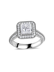 Ornate Princess 1.55 Carat Lab Grown Diamond Ring