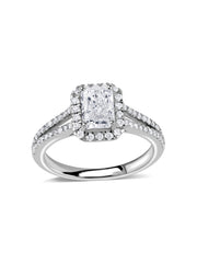 Ornate Radiant 1 Carat Halo Ring